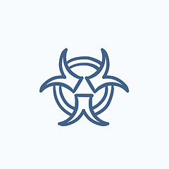 Image showing Bio hazard sign sketch icon.