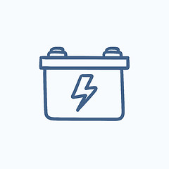 Image showing Car battery sketch icon.