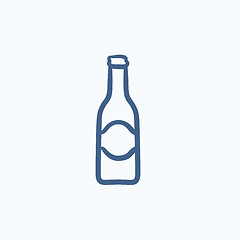 Image showing Glass bottle sketch icon.