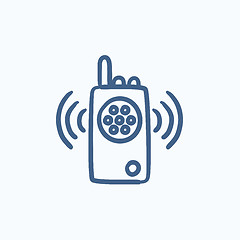 Image showing Radio set sketch icon.