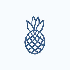 Image showing Pineapple sketch icon.