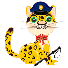 Image showing Cartoon animal leopard police