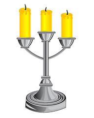 Image showing Candlestick on three candles