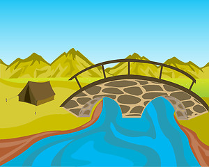 Image showing Bridge through river