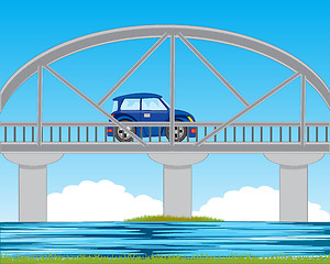 Image showing Bridge through river