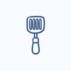 Image showing Kitchen spatula sketch icon.