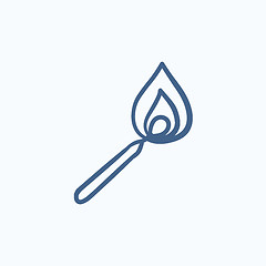 Image showing Burning match  sketch icon.