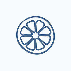 Image showing Slice of lemon sketch icon.