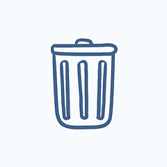 Image showing Trash can sketch icon.