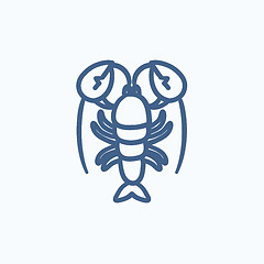 Image showing Lobster sketch icon.