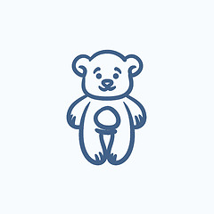 Image showing Teddy bear sketch icon.