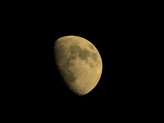 Image showing Gibbous moon sepia