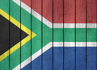 Image showing Wooden Flag Of South Africa