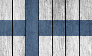 Image showing Wooden Flag Of Finland