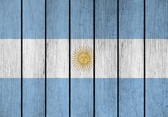 Image showing Wooden Flag Of Argentine