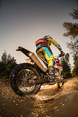 Image showing Enduro bike rider