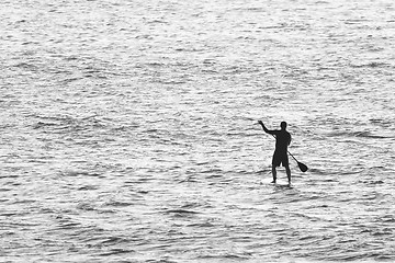 Image showing Man on Stand Up Paddle Board