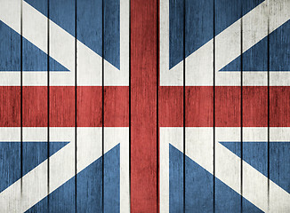 Image showing Wooden Flag Of Great Britain 