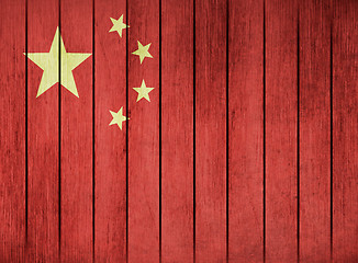 Image showing Wooden Flag Of China