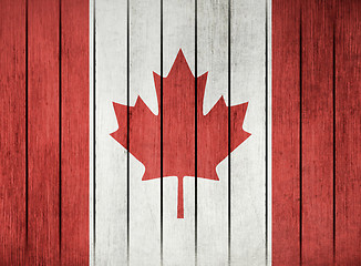 Image showing Wooden Flag Of Canada