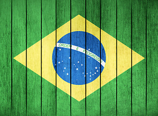 Image showing Wooden Flag of Brazil