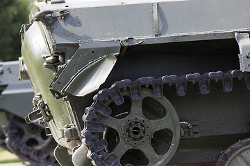 Image showing Caterpillars of the tank, close-up