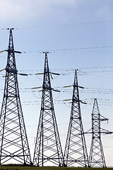 Image showing High-voltage power poles