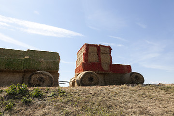 Image showing tractor made from straw