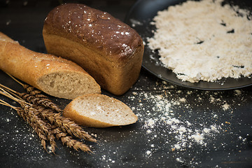 Image showing Bread composition with wheats