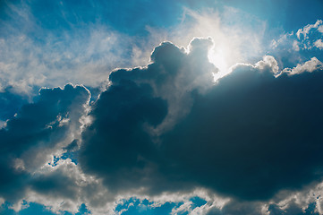 Image showing sky clouds and sun