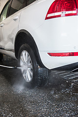 Image showing washing car closeup