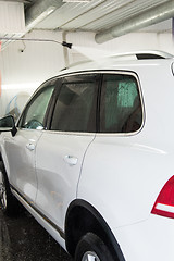 Image showing washing car closeup