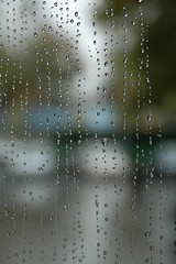 Image showing Rain drops on glass