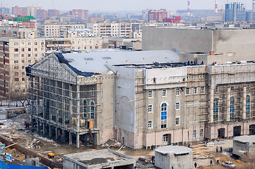 Image showing Construction of Tyumen dramatic theater. Russia