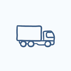 Image showing Delivery truck sketch icon.