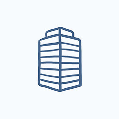 Image showing Office building sketch icon.