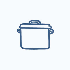 Image showing Saucepan sketch icon.