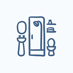 Image showing Bathroom sketch icon.