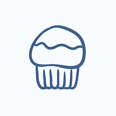 Image showing Cupcake sketch icon.