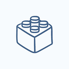 Image showing Building block sketch icon.