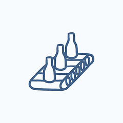 Image showing Conveyor belt system sketch icon.