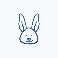 Image showing Easter bunny sketch icon.