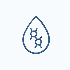 Image showing Oil drop sketch icon.