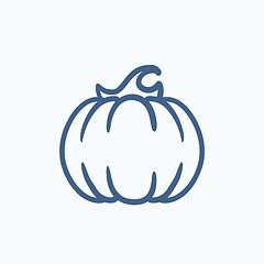 Image showing Pumpkin sketch icon.