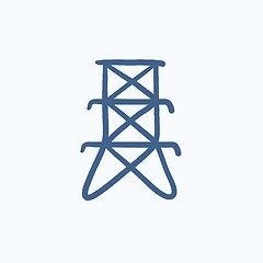 Image showing Electric tower sketch icon.