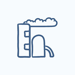Image showing Refinery plant sketch icon.