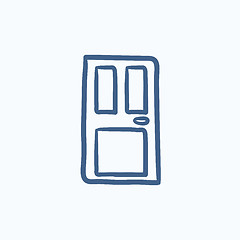 Image showing Front door sketch icon.