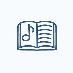 Image showing Music book sketch icon.
