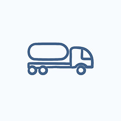 Image showing Fuel truck sketch icon.