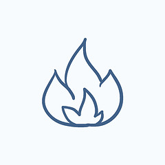 Image showing Fire  sketch icon.